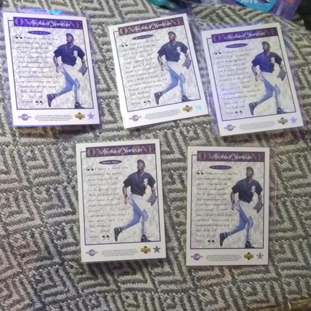 Michael Jordan 1995 Upper Deck One On One 5 Card Lot Rare Minor League Vtg